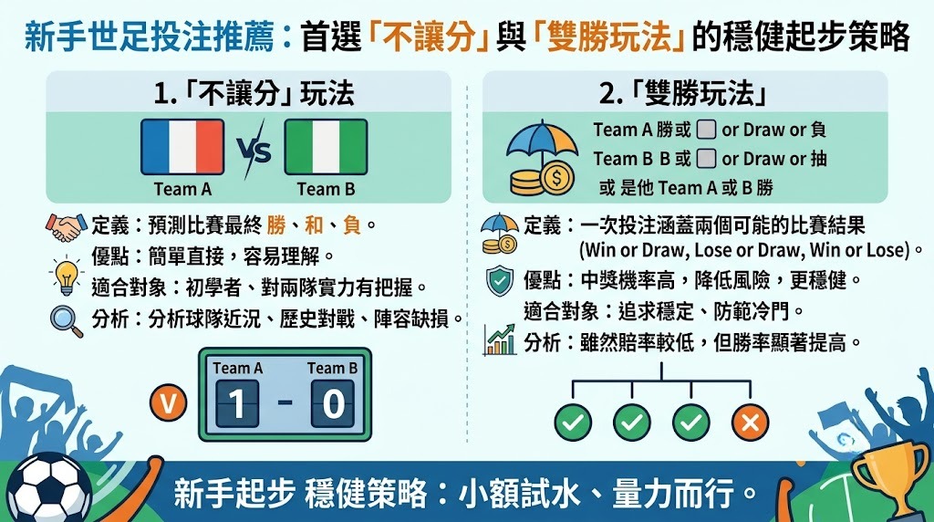 首選「不讓分」與「雙勝玩法」的穩健起步策略